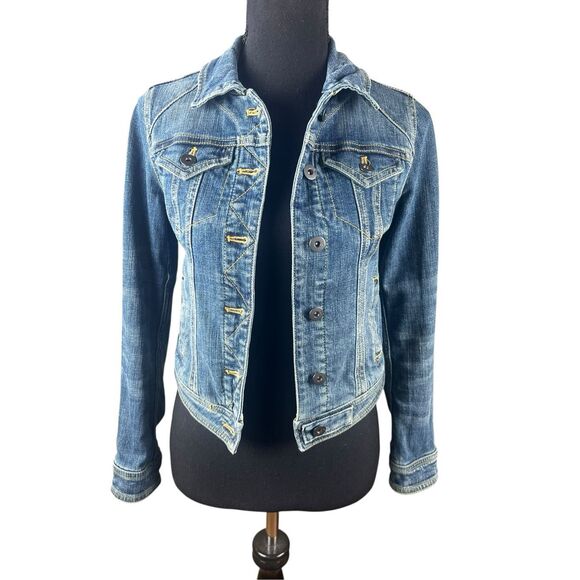 Anthropologie Pilcro And The Letterpress Jean Jacket XXS Biker Streetwear Grunge - Picture 1 of 8